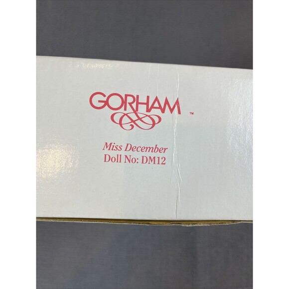 VTG‎ NWT GORHAM Dolls of the Month 1990 Porcelain Miss December 15" Tall RARE - Picture 2 of 9